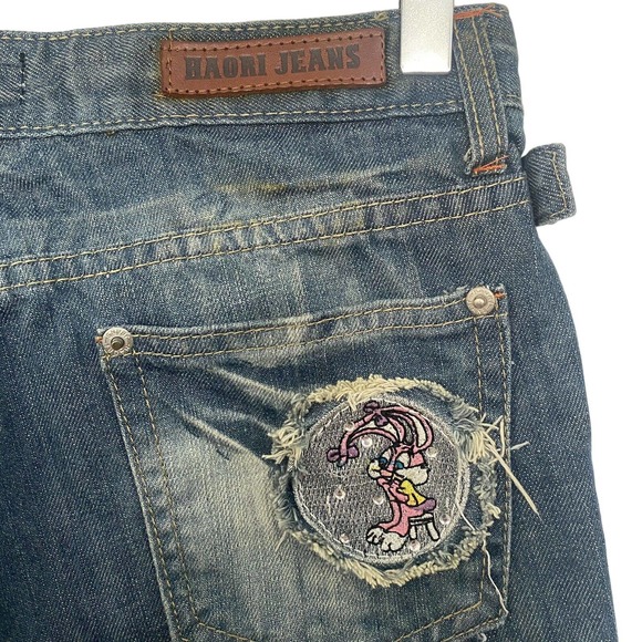 Haori Denim or Die Women's Distressed Whiskered Low-Rise Cropped Jeans - Size 28 - Picture 7 of 7